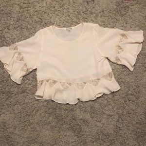 White Flowy Top